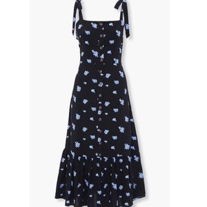 Floral Tie-Strap Midi Dress 👗